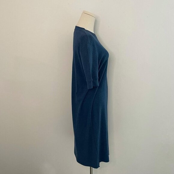 Ralph Lauren Navy Blue Knit Midi Dress | Minimalist T-Shirt Sweater Dress Size L - Picture 2 of 4